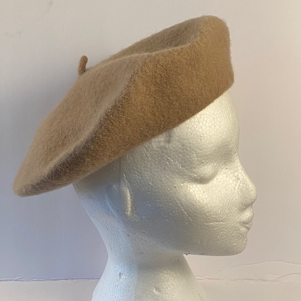 Classic Tan Beret 100% wool - Picture 2 of 8